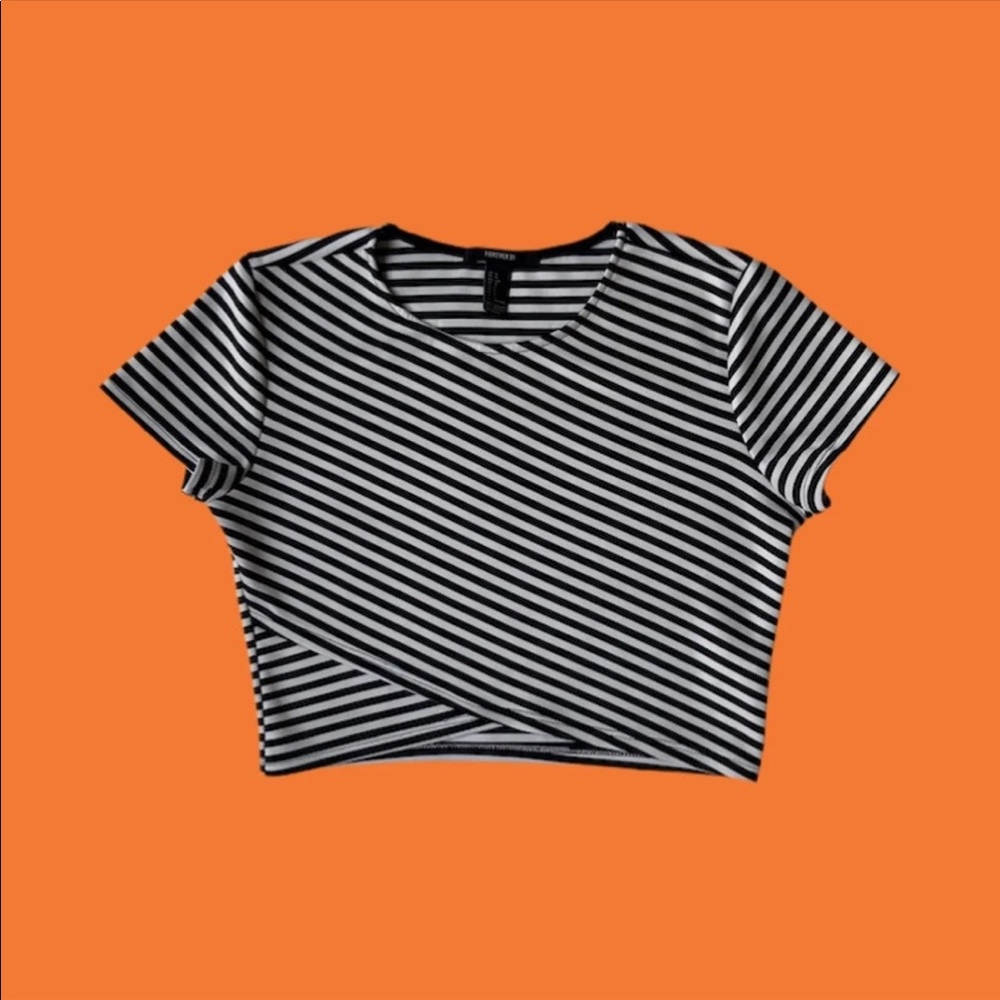 Forever 21 Striped Crop Top Layered